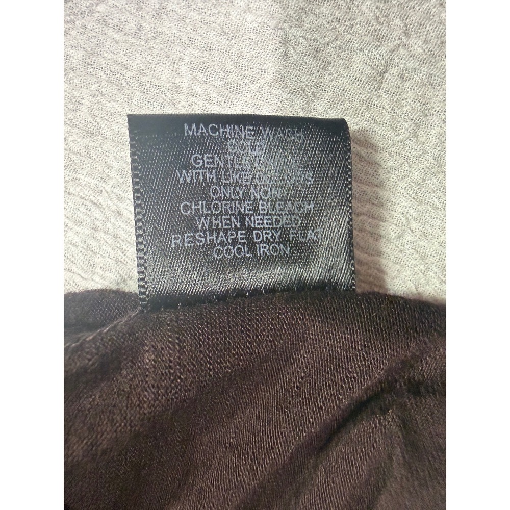 INC International Concepts Brown Ruffle V-Neck Long Sleeve Top XL Rayon - Picture 5 of 11